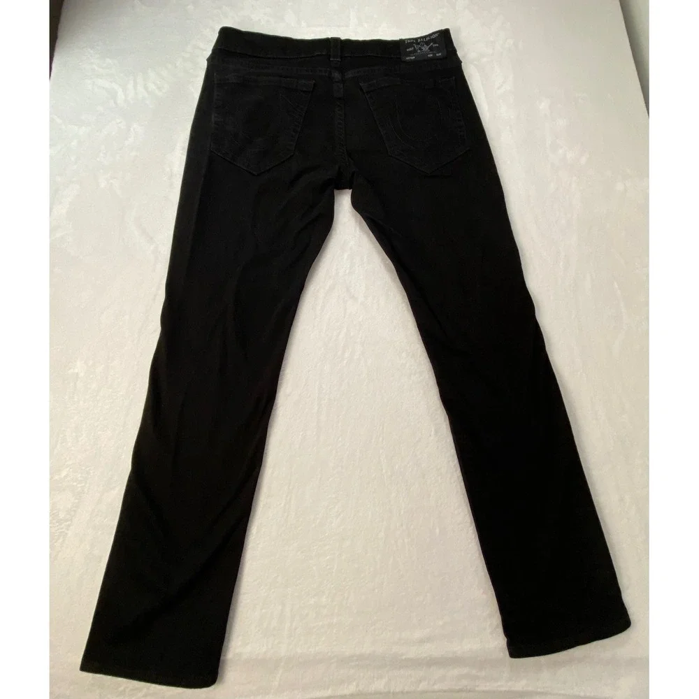 True Religion mens 38x34 Geno No Flap SN Slim Fit Jeans Rinse Black ST‎ 102158